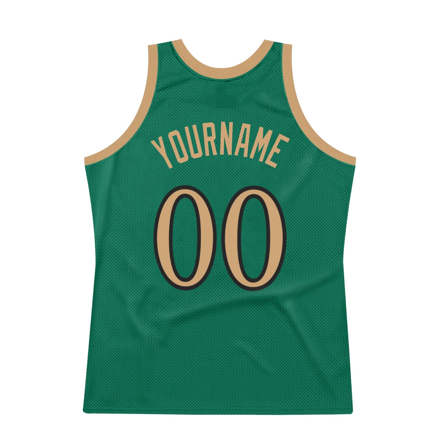 Custom Kelly Green Old Gold-Black Authentic Throwback Basketball Jersey - Sky-Custom