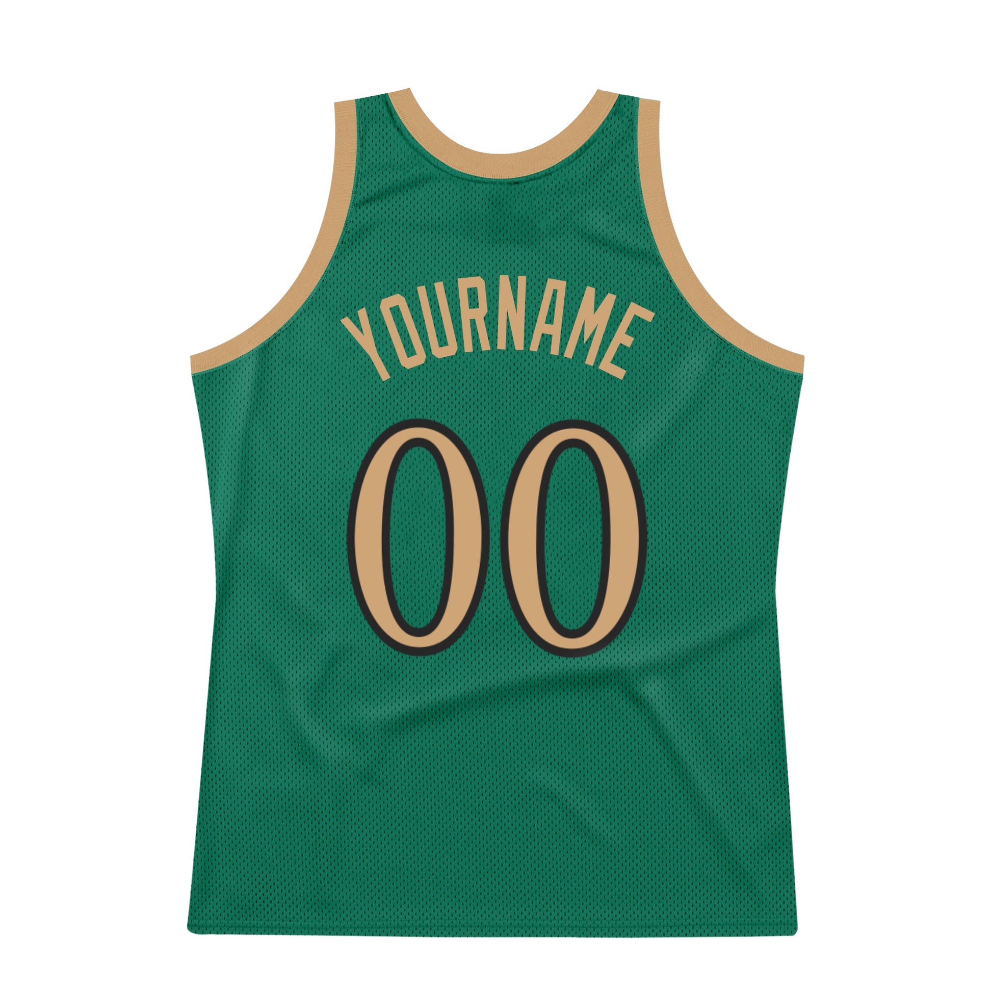Custom Kelly Green Old Gold-Black Authentic Throwback Basketball Jersey - Sky-Custom