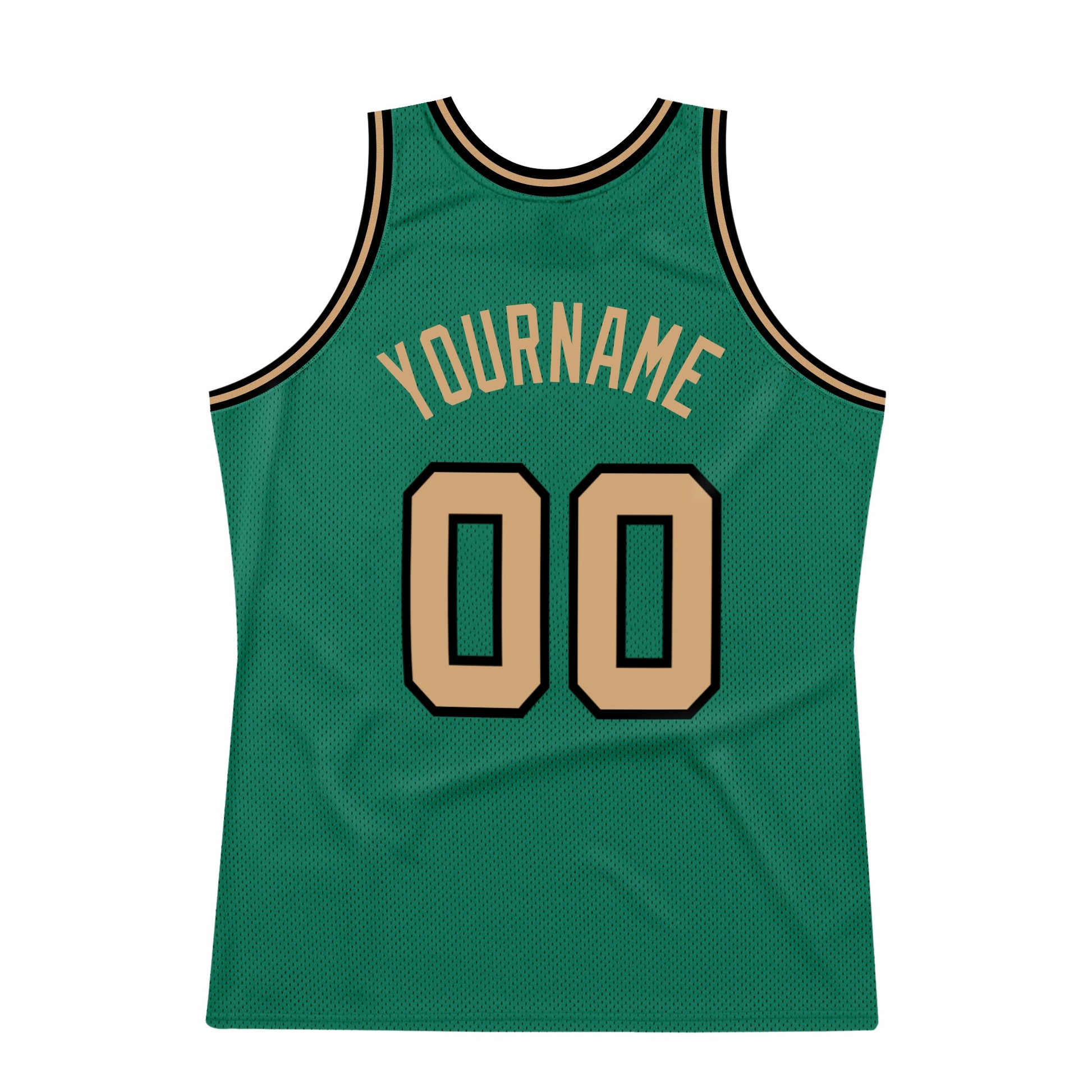 Custom Kelly Green Old Gold-Black Authentic Throwback Basketball Jersey - Sky-Custom
