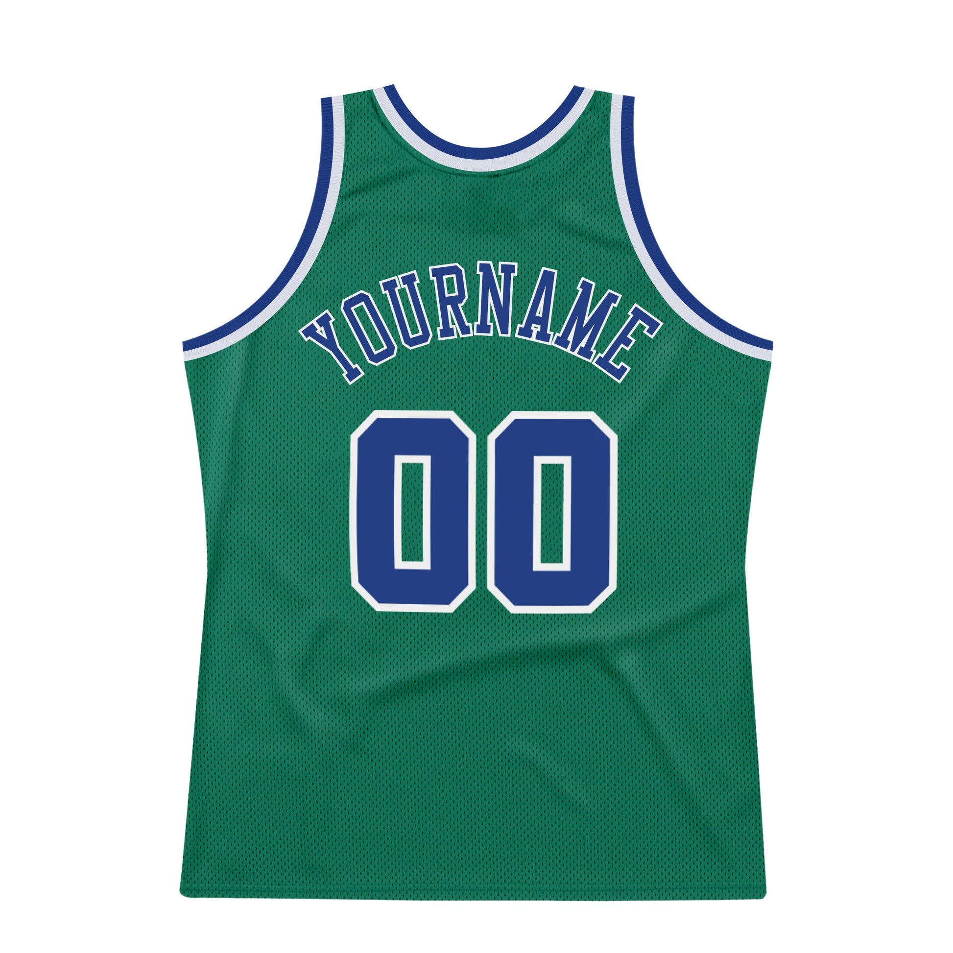 Custom Kelly Green Royal-White Authentic Throwback Basketball Jersey - Sky-Custom
