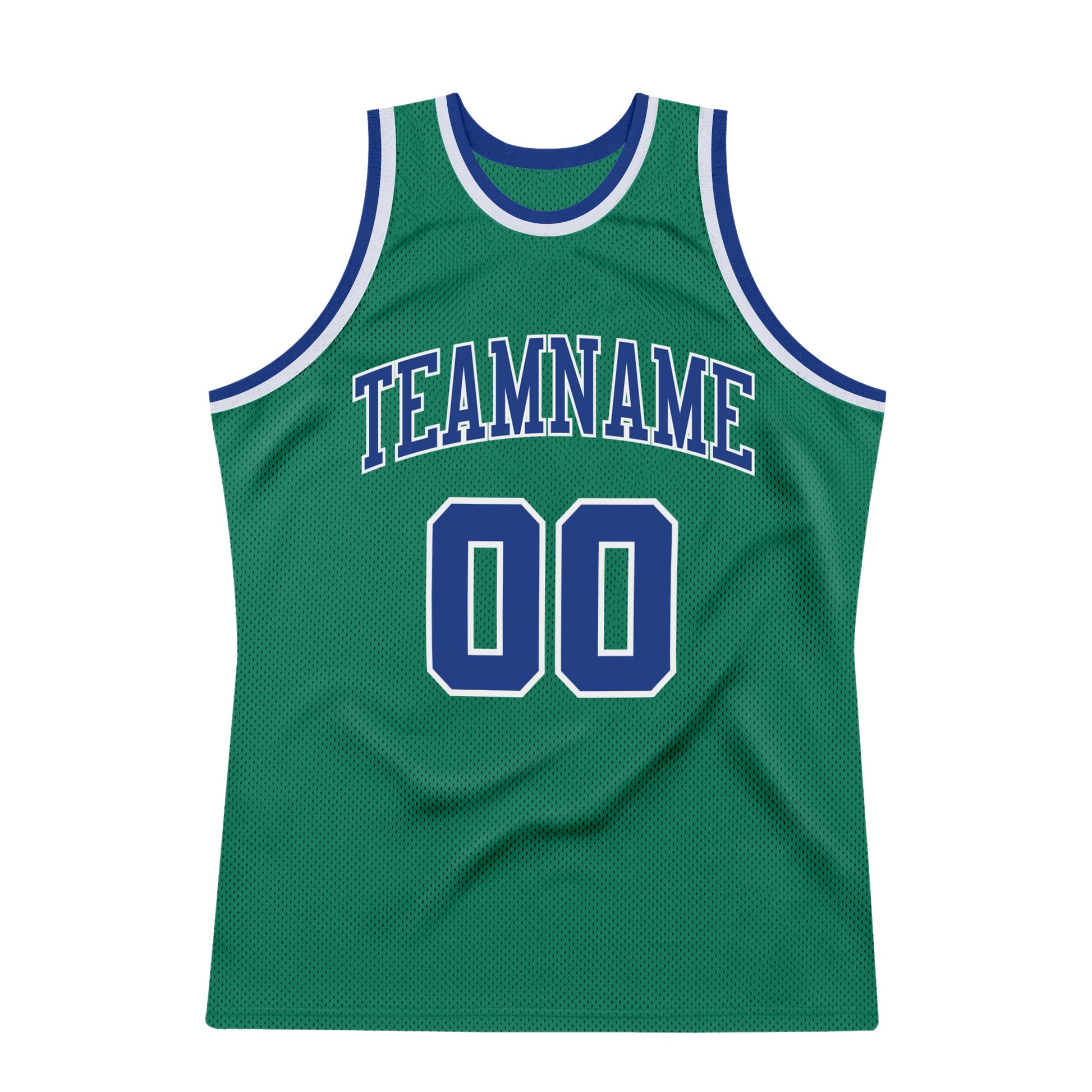 Custom Kelly Green Royal-White Authentic Throwback Basketball Jersey - Sky-Custom