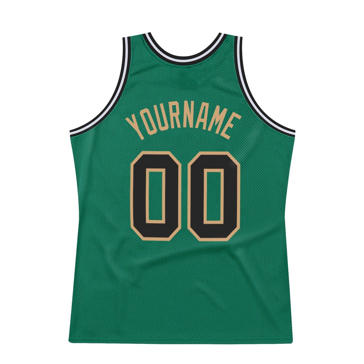 Custom Kelly Green Black-Old Gold Authentic Throwback Basketball Jersey - Sky-Custom