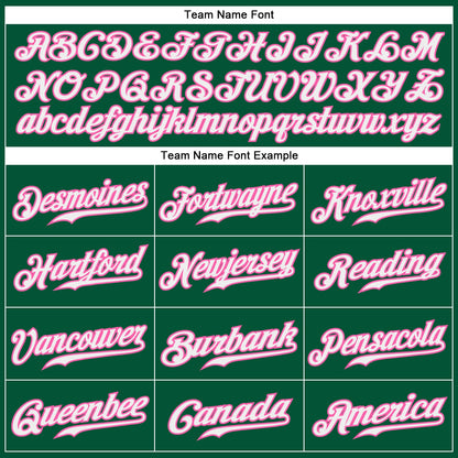Custom Kelly Green White-Pink Authentic Baseball Jersey - Sky-Custom
