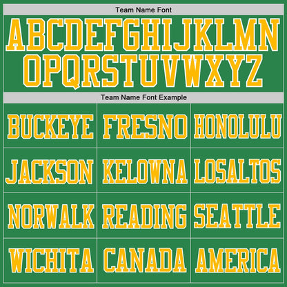 Custom Grass Green Gold-White Mesh Authentic Football Jersey - Sky-Custom