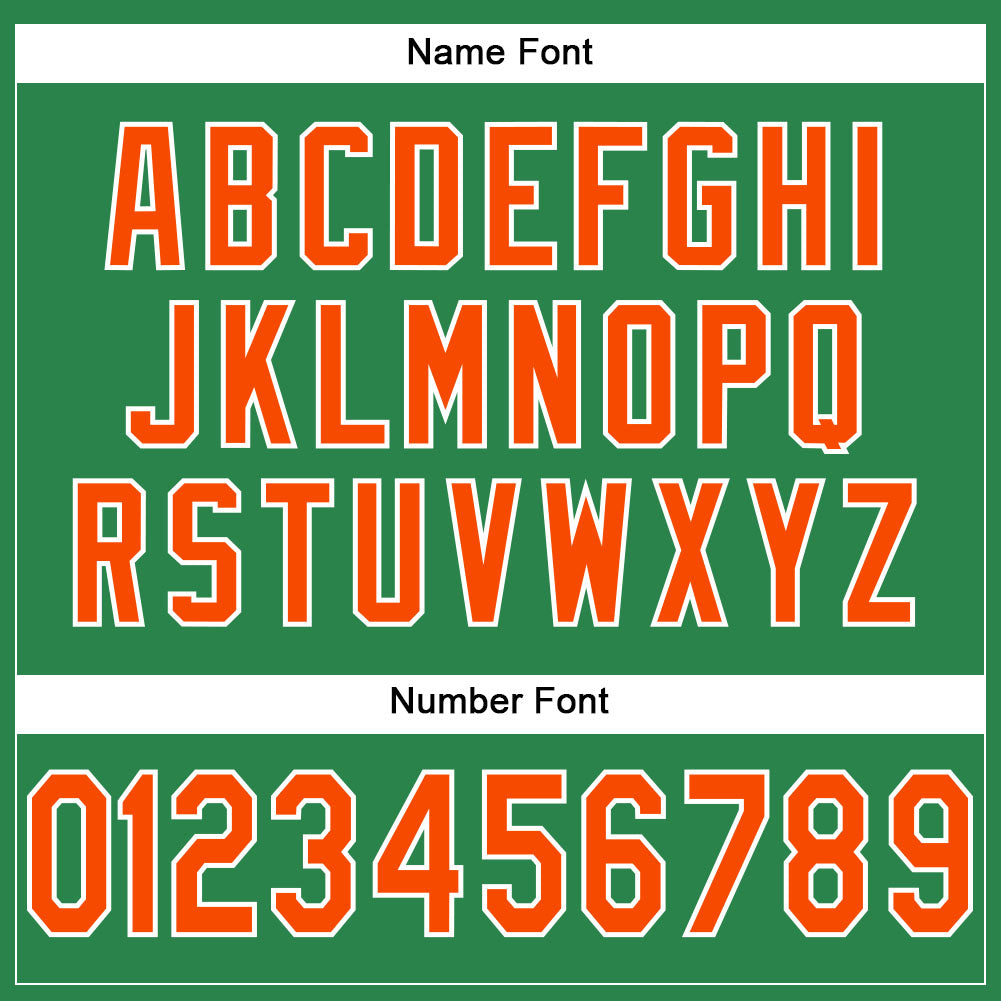 Custom Grass Green Orange-White Mesh Authentic Football Jersey - Sky-Custom