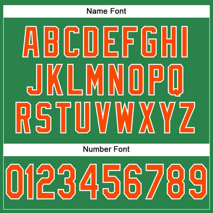 Custom Grass Green Orange-White Mesh Authentic Football Jersey - Sky-Custom