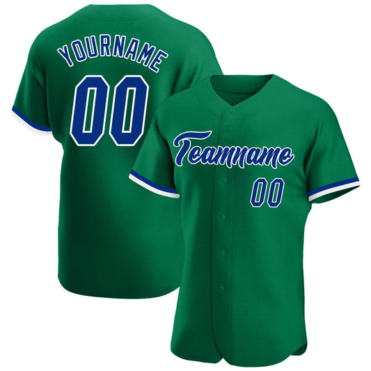 Custom Kelly Green Royal-White Authentic Baseball Jersey - Sky-Custom