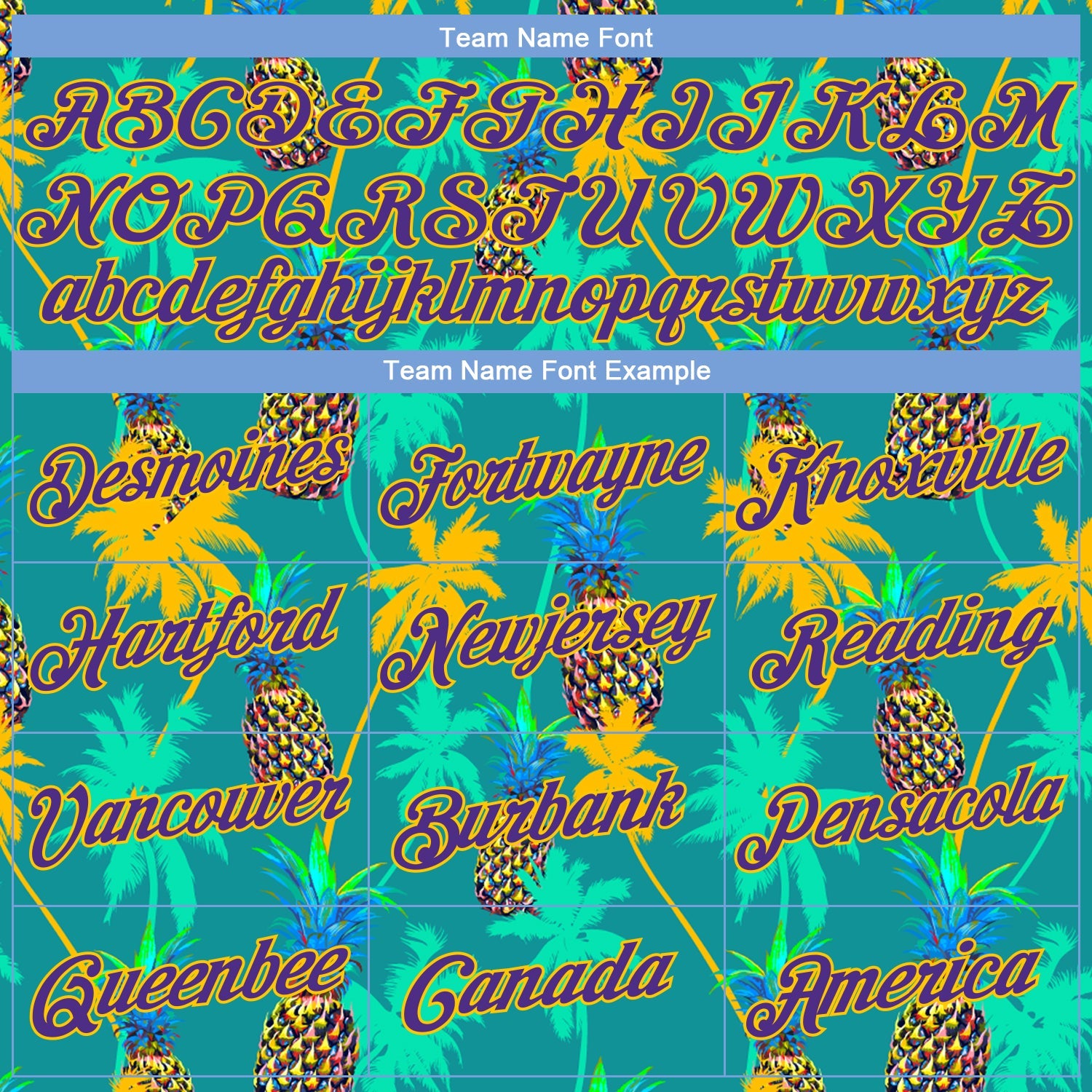 Custom Kelly Green Purple-Gold 3D Pattern Hawaii Palm Trees Pineapples Authentic Basketball Jersey - Sky-Custom