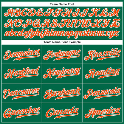 Custom Kelly Green Orange-White Authentic Sleeveless Baseball Jersey - Sky-Custom