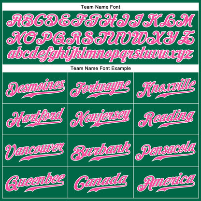 Custom Kelly Green Pink-White Authentic Sleeveless Baseball Jersey - Sky-Custom
