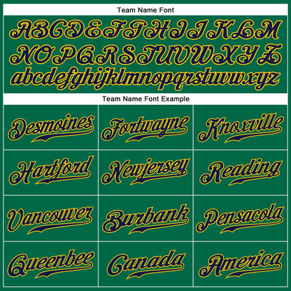 Custom Kelly Green Navy-Gold Authentic Sleeveless Baseball Jersey - Sky-Custom