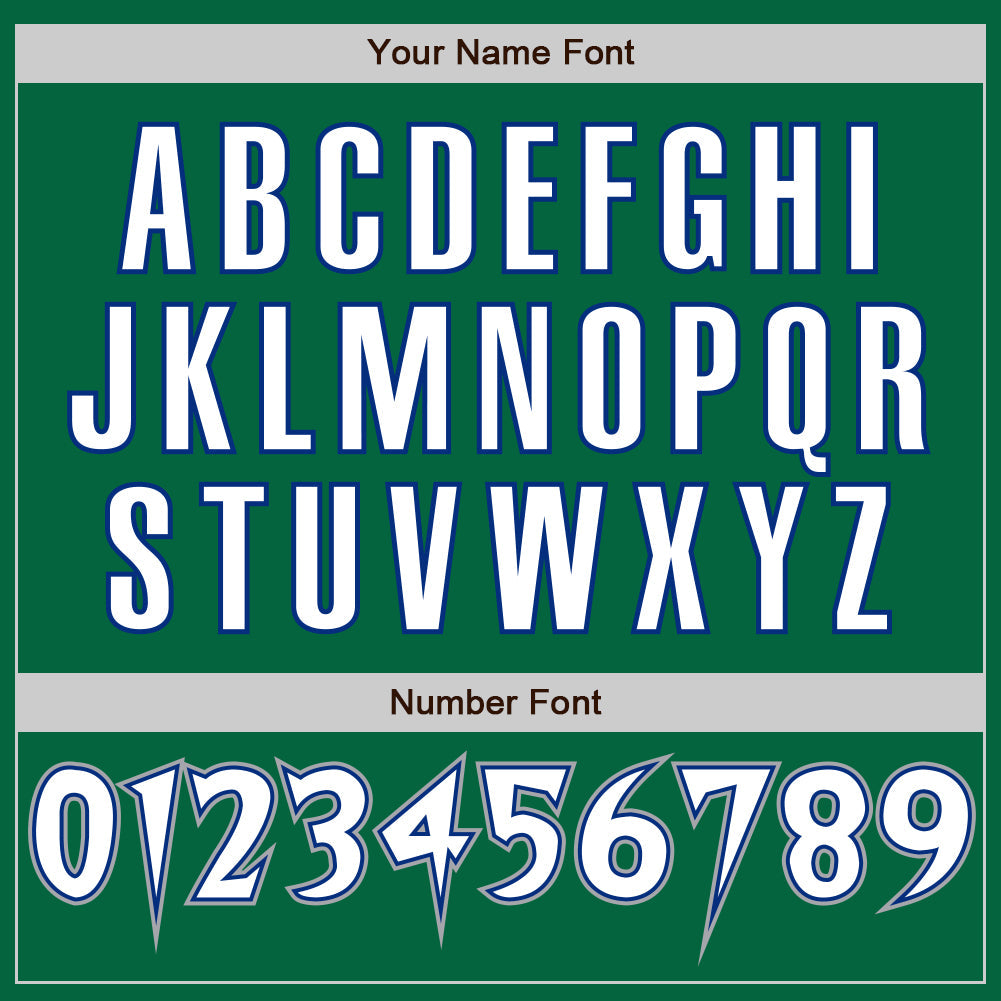 Custom Kelly Green White-Royal Authentic Baseball Jersey - Sky-Custom