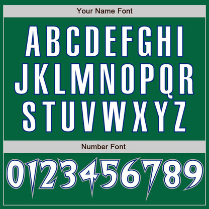 Custom Kelly Green White-Royal Authentic Baseball Jersey - Sky-Custom