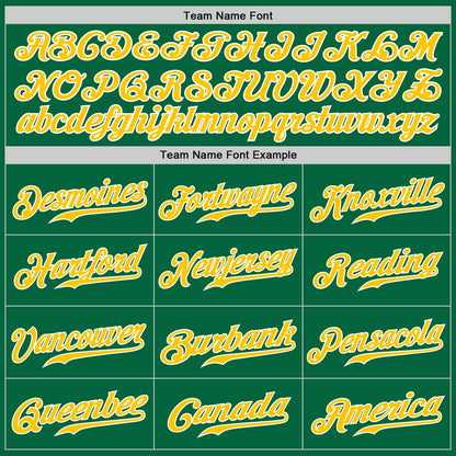Custom Kelly Green Gold-White Authentic Baseball Jersey - Sky-Custom