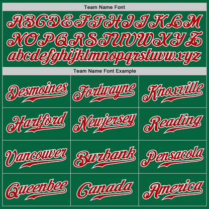 Custom Kelly Green White Pinstripe Red-White Authentic Baseball Jersey - Sky-Custom