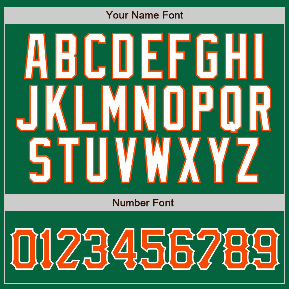 Custom Kelly Green White Pinstripe Orange-White Authentic Baseball Jersey - Sky-Custom