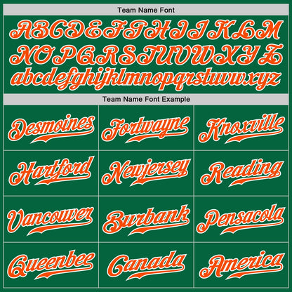 Custom Kelly Green White Pinstripe Orange-White Authentic Baseball Jersey - Sky-Custom