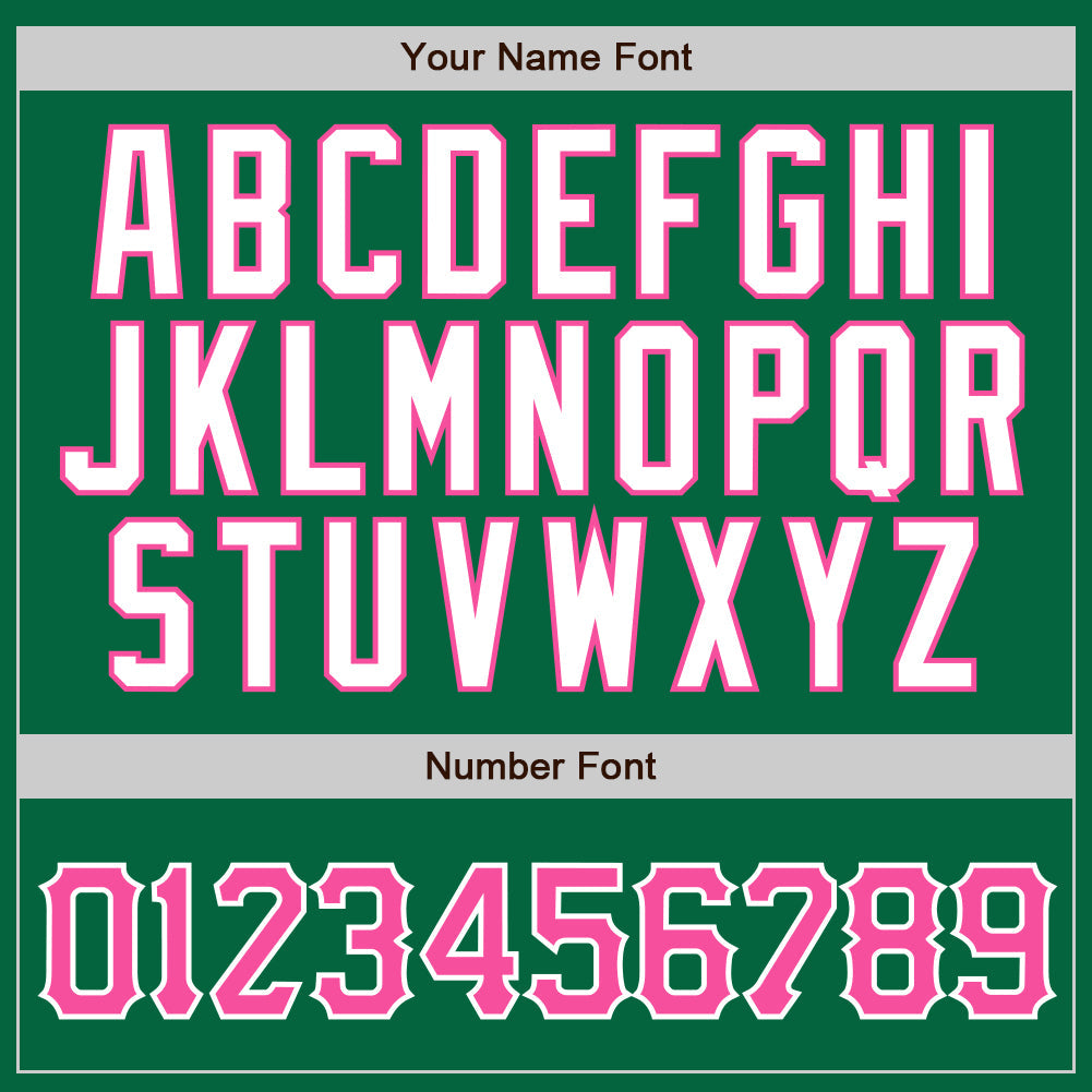 Custom Kelly Green White Pinstripe Pink-White Authentic Baseball Jersey - Sky-Custom