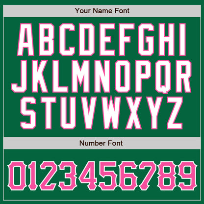 Custom Kelly Green White Pinstripe Pink-White Authentic Baseball Jersey - Sky-Custom