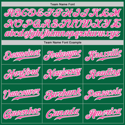 Custom Kelly Green White Pinstripe Pink-White Authentic Baseball Jersey - Sky-Custom