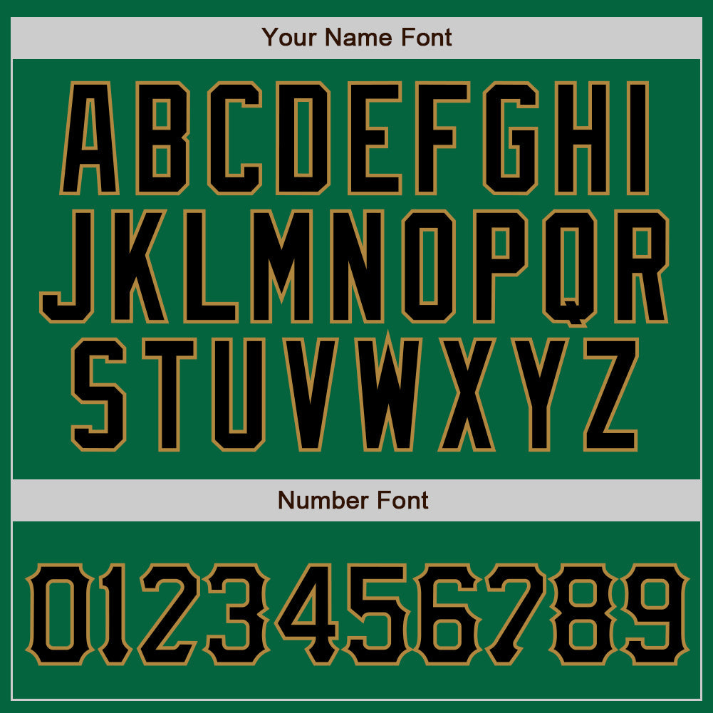 Custom Kelly Green Black Pinstripe Black-Old Gold Authentic Baseball Jersey - Sky-Custom