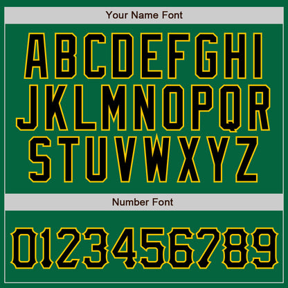 Custom Kelly Green Black Pinstripe Black-Gold Authentic Baseball Jersey - Sky-Custom