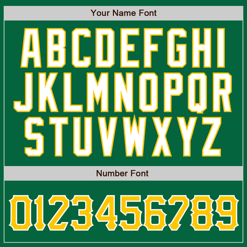 Custom Kelly Green Gold Pinstripe Gold-White Authentic Baseball Jersey - Sky-Custom