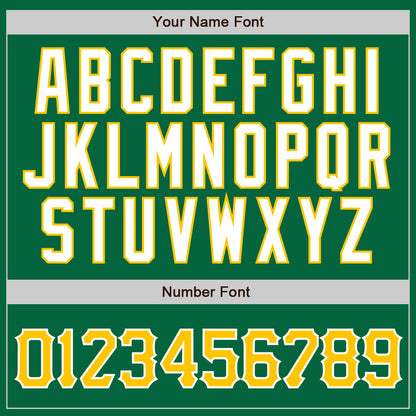 Custom Kelly Green Gold Pinstripe Gold-White Authentic Baseball Jersey - Sky-Custom