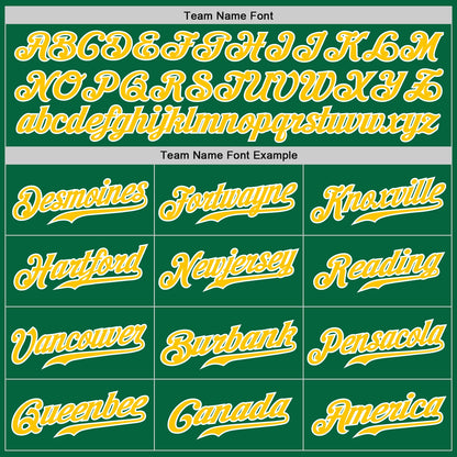 Custom Kelly Green Gold Pinstripe Gold-White Authentic Baseball Jersey - Sky-Custom