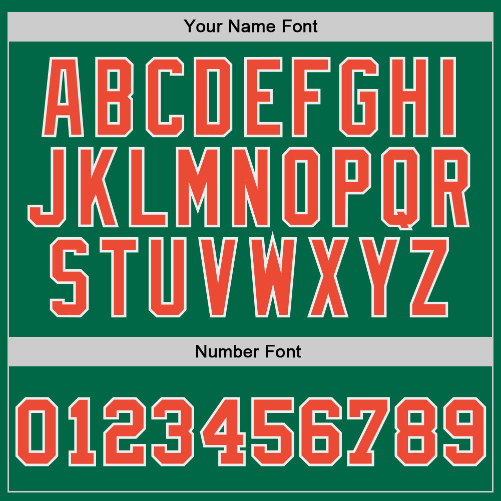 Custom Kelly Green Orange-White Authentic Throwback Basketball Jersey - Sky-Custom