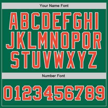 Custom Kelly Green Orange-White Authentic Throwback Basketball Jersey - Sky-Custom