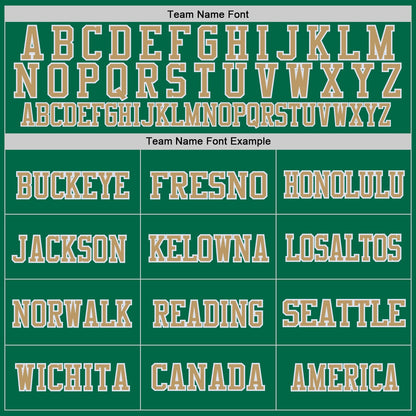 Custom Grass Green Old Gold-White Mesh Authentic Throwback Football Jersey - Sky-Custom