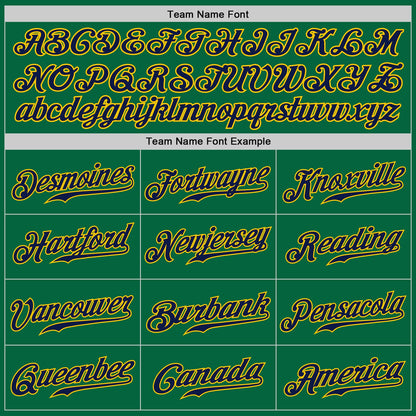 Custom Kelly Green Navy-Gold Authentic Baseball Jersey - Sky-Custom