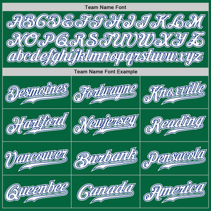 Custom Kelly Green White-Royal Authentic Baseball Jersey - Sky-Custom