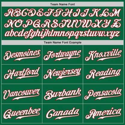 Custom Kelly Green White-Red Authentic Baseball Jersey - Sky-Custom