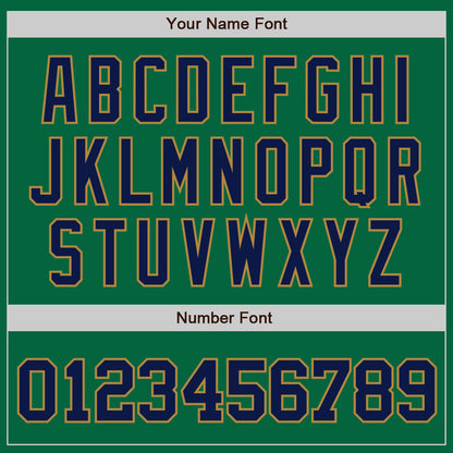 Custom Kelly Green Navy-Old Gold Authentic Baseball Jersey - Sky-Custom