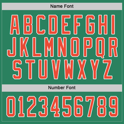 Custom Kelly Green Orange-White Hockey Jersey - Sky-Custom