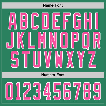 Custom Kelly Green Pink-White Hockey Jersey - Sky-Custom