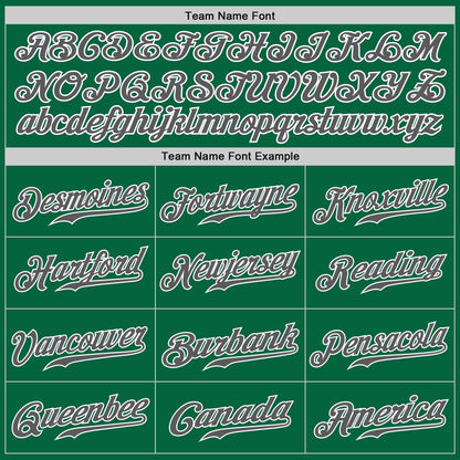 Custom Kelly Green Steel Gray-White Authentic Baseball Jersey - Sky-Custom