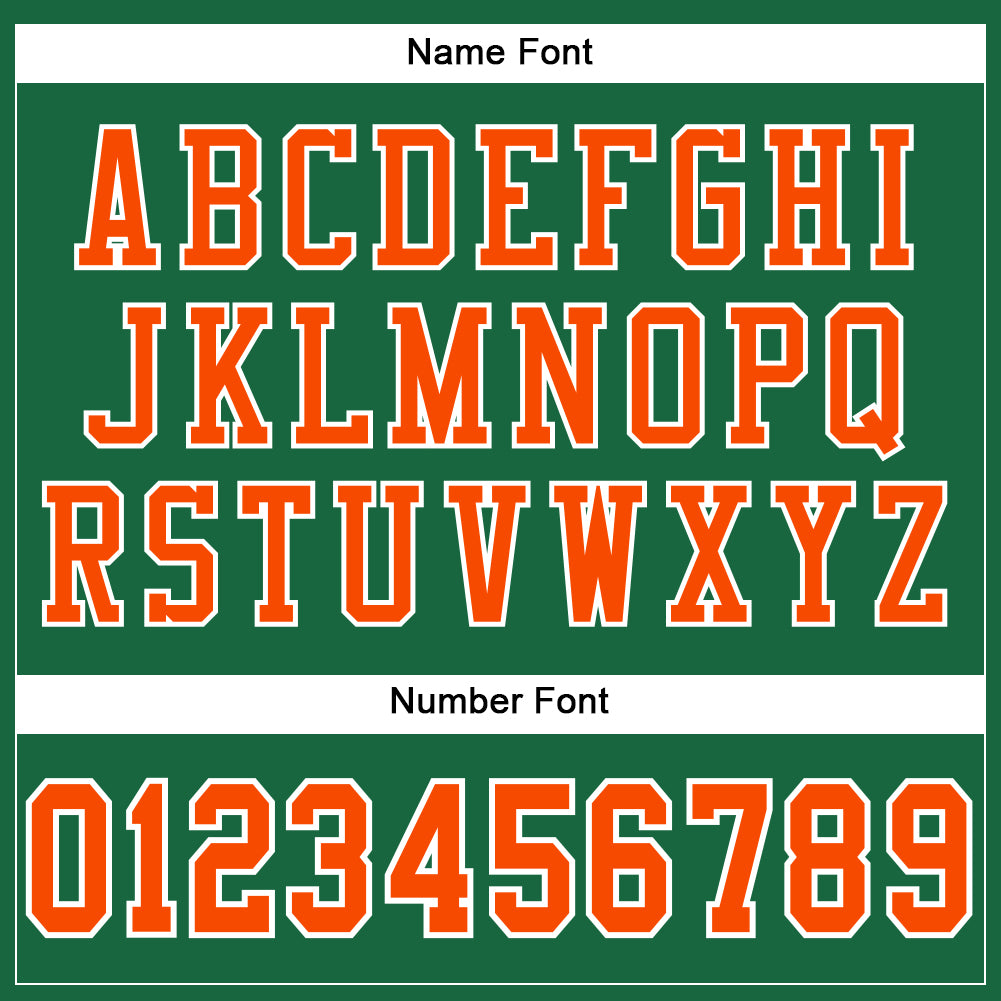 Custom Kelly Green Orange-White Mesh Authentic Football Jersey - Sky-Custom
