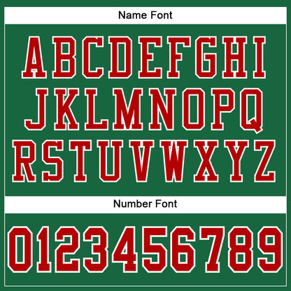 Custom Kelly Green Red-White Mesh Authentic Football Jersey - Sky-Custom