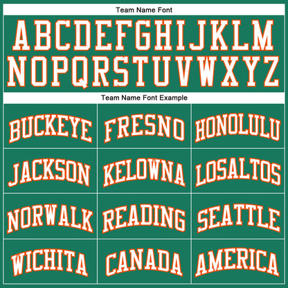 Custom Kelly Green White-Orange Authentic Throwback Basketball Jersey - Sky-Custom