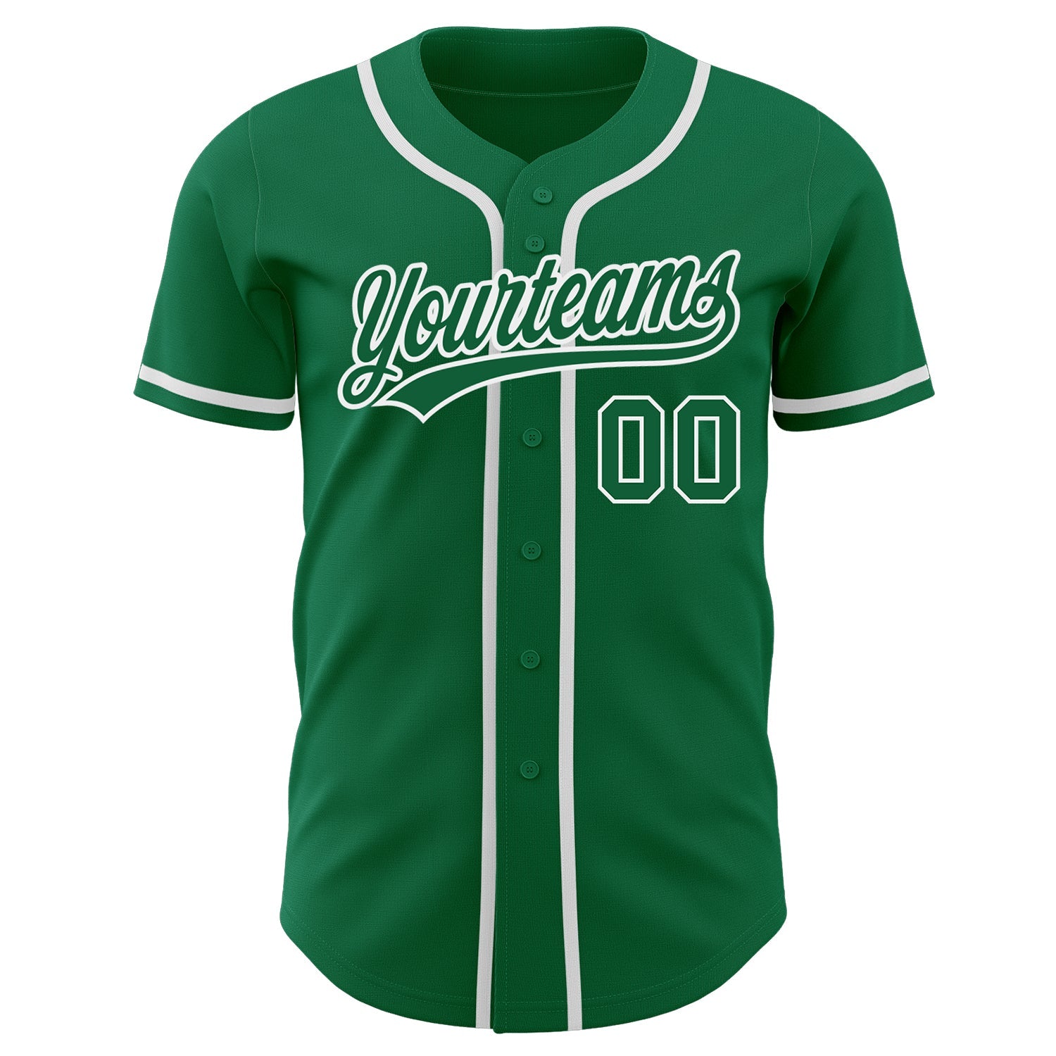 Custom Kelly Green Kelly Green-White Authentic Baseball Jersey - Sky-Custom
