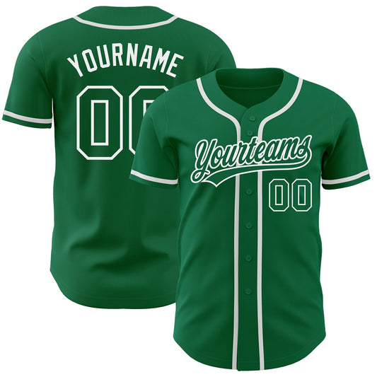 Custom Kelly Green Kelly Green-White Authentic Baseball Jersey - Sky-Custom