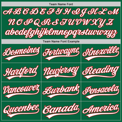 Custom Kelly Green White-Red Authentic Baseball Jersey - Sky-Custom