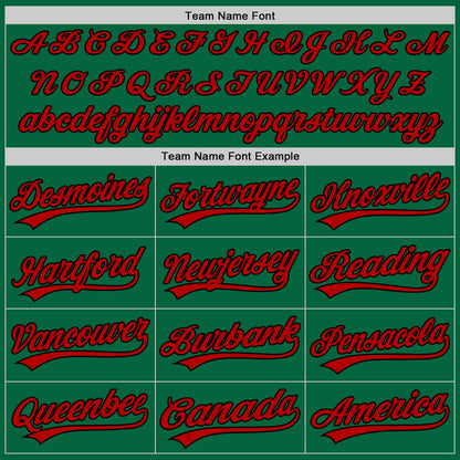 Custom Kelly Green Red-Black Authentic Baseball Jersey - Sky-Custom