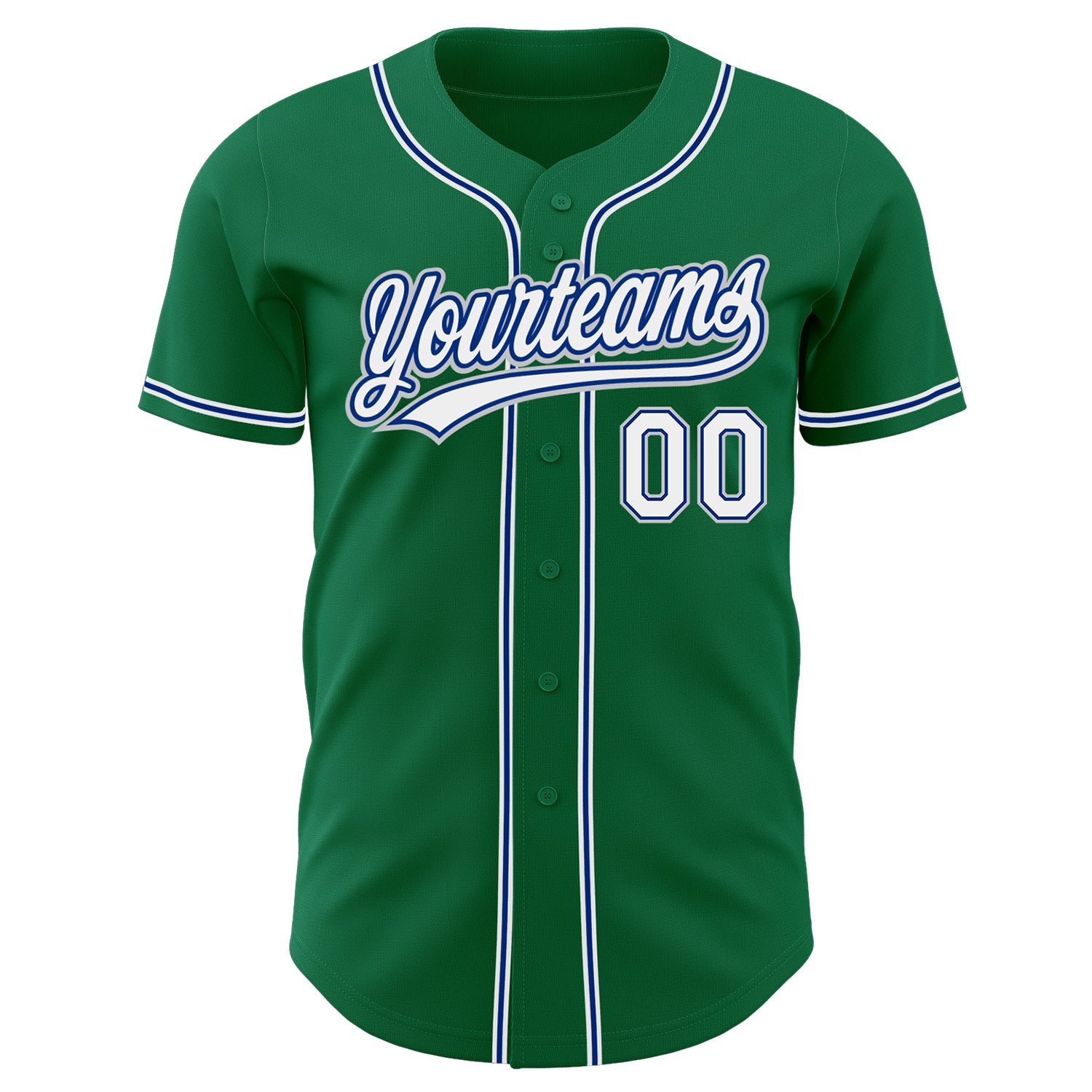 Custom Kelly Green White Royal-Gray Authentic Baseball Jersey - Sky-Custom