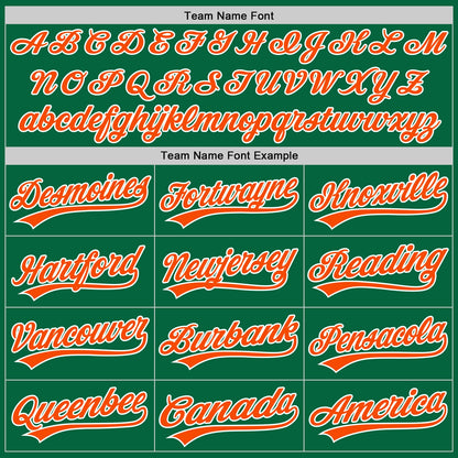 Custom Kelly Green Orange-White Authentic Baseball Jersey - Sky-Custom
