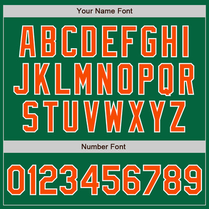 Custom Kelly Green Orange-White Authentic Baseball Jersey - Sky-Custom