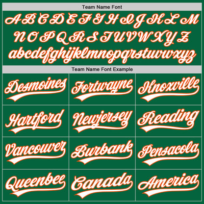 Custom Kelly Green White-Orange Authentic Baseball Jersey - Sky-Custom